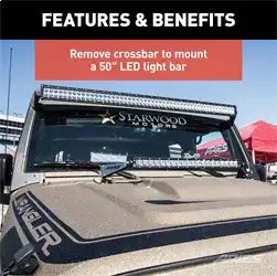 ARIES 15914 - Jeep JK Roof Light Mounting Brackets & Crossbar