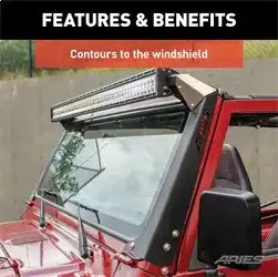ARIES 15915 - Jeep Wrangler TJ Roof Light Brackets, LEDs Sold Separately