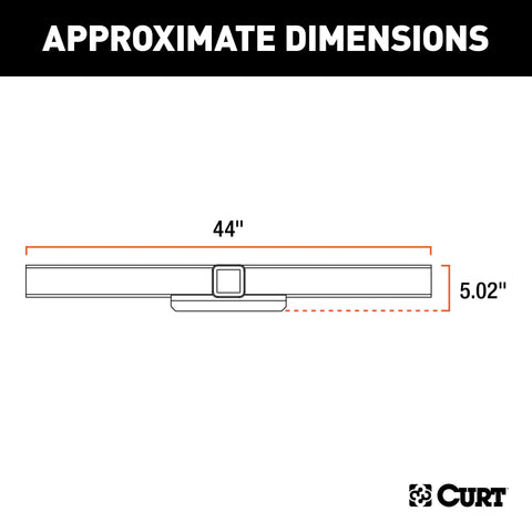 CURT 15921 44 Universal Weld-On Hitch Center Section, 2-1/2 Receiver (No Side Plates)