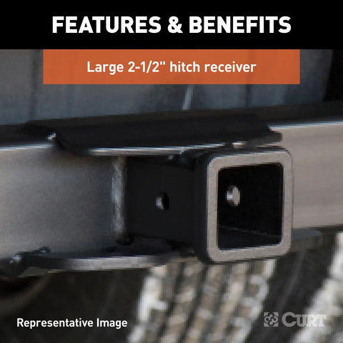 CURT 15921 44 Universal Weld-On Hitch Center Section, 2-1/2 Receiver (No Side Plates)