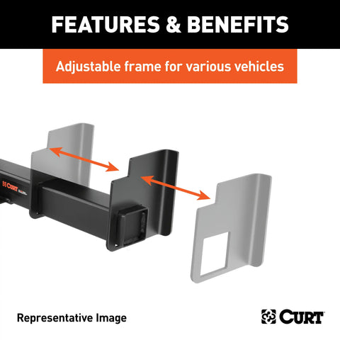 CURT 15927 - Universal Weld-On Trailer Hitch 2in. Receiver (Up to 44in. Frames 9in. Drop)