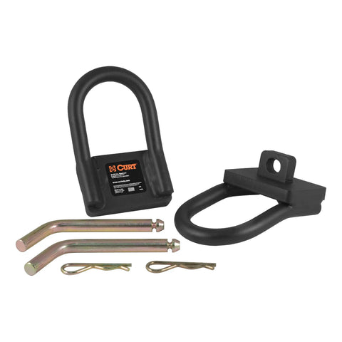 CURT 16000 - 5th Wheel Hitch Safety Chain Anchors Fits Industry-Standard Rails