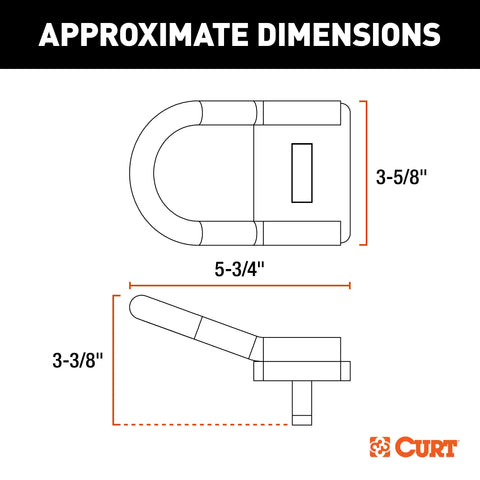 CURT 16000 - 5th Wheel Hitch Safety Chain Anchors Fits Industry-Standard Rails