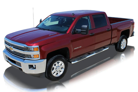 Raptor Series 1607-0207 - 5 In OE Style Curved Oval Steps Polished Stainless Steel 04-24 Nissan Titan 16-24 XD Crew Cab
