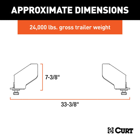 CURT 16017 Puck System 5th Wheel Legs, Select Ford F-250, F-350, F-450, 8' Bed, 24K