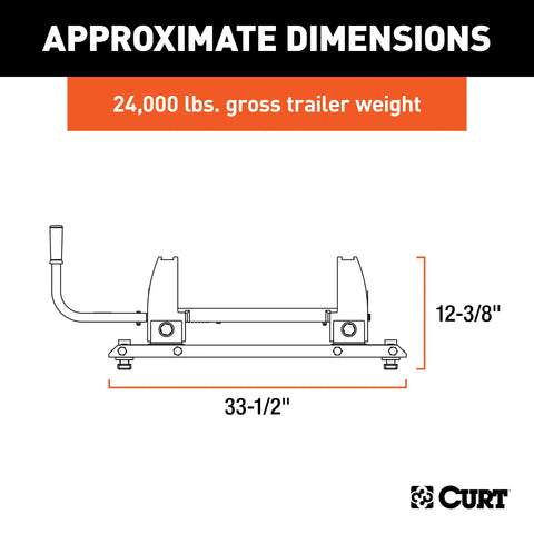 CURT 16020 Puck System 5th Wheel Roller, 24K, Select Ford F-250, F-350, 6.75' Bed