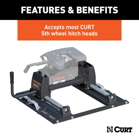 CURT 16020 Puck System 5th Wheel Roller, 24K, Select Ford F-250, F-350, 6.75' Bed