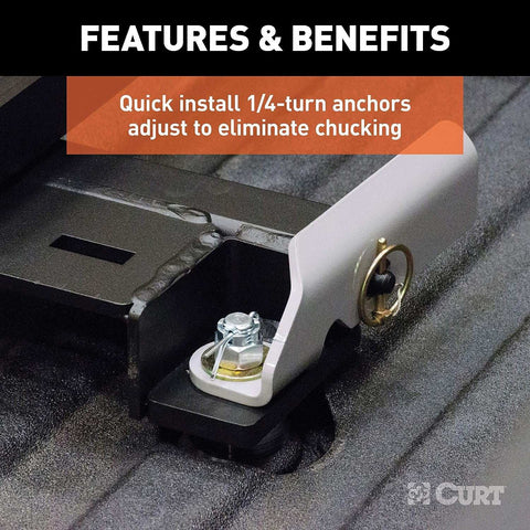 CURT 16023 Puck System 5th Wheel Roller Adapter, 20K, Select Silverado, Sierra, 6.5' Bed