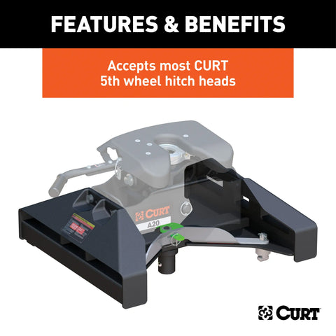 CURT 16026 Puck System 5th Wheel Legs, Select Nissan Titan XD, 8' Bed, 20K