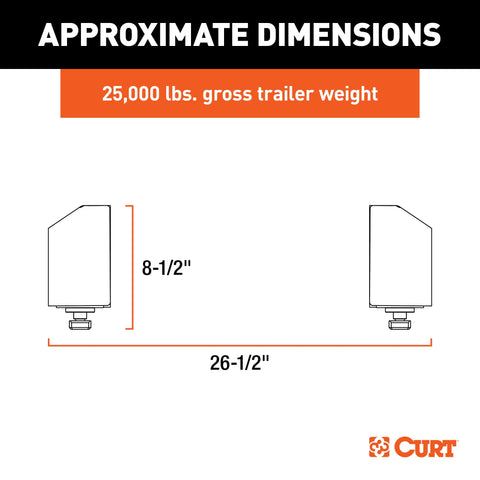 CURT 16029 Puck System 5th Wheel Legs, Select Silverado, Sierra 2500, 3500 HD, 8' Bed, 25K