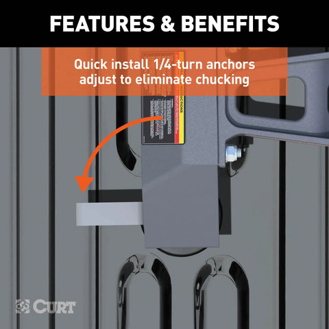 CURT 16030 Puck 5th Wheel Legs, Select Silverado, Sierra HD, 8' Bed, 30K, Teridium Grey