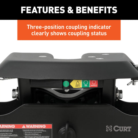 CURT 16034 A20 5th Wheel Hitch, Select Ford F-250, F-350, F-450, 8' Bed Puck System