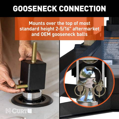 CURT 16051 CrossWing 20K 5th Wheel Hitch with Bed Protectors for 2-5/16 Gooseneck