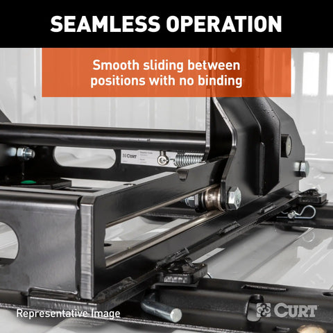 CURT 16057 A25 Sliding 5th Wheel Hitch, 25K, Select Chevy, Ford, GMC Puck System