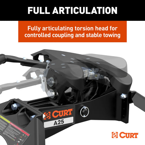CURT 16059 A25 Sliding 5th Wheel Hitch, 25K, Select Silverado, Sierra Puck System