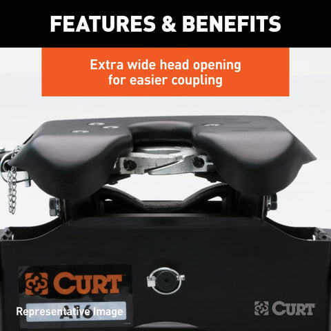 CURT 16063 A16 5th Wheel Hitch, Select Silverado, Sierra 2500, 3500 HD, 8' Bed Puck System