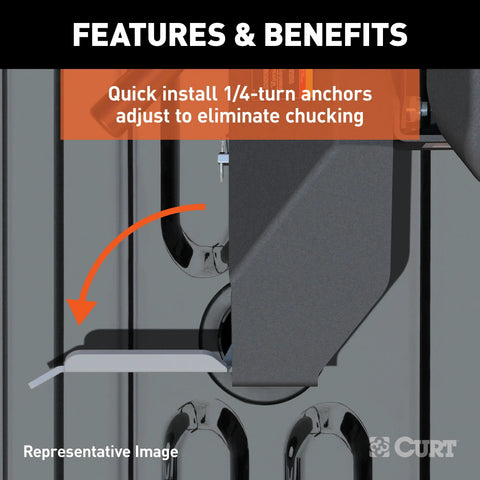 CURT 16066 A25 5th Wheel Hitch, Select Silverado, Sierra 2500, 3500 HD, 8' Bed Puck System
