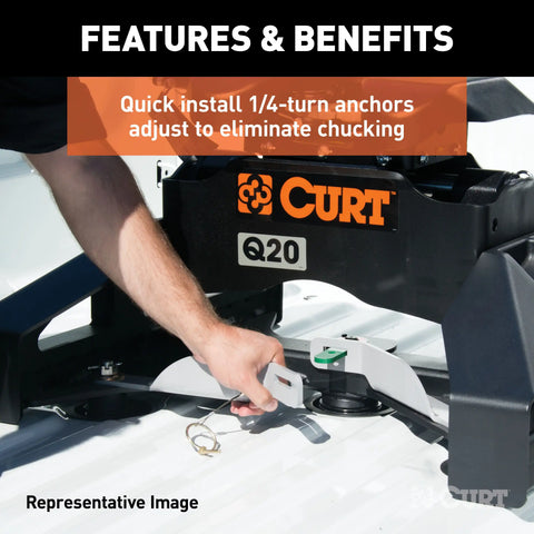 CURT 16074 A20 5th Wheel Hitch, Select Nissan Titan XD, 8' Bed Puck System