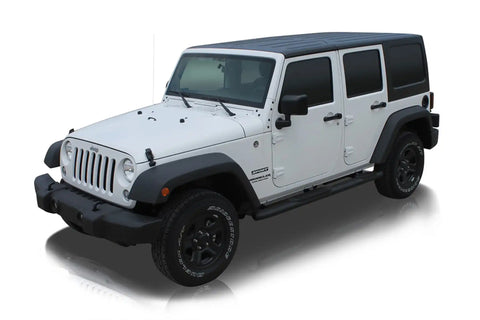 Raptor Series 1608-0375BT - 5 In OE Style Curved Oval Steps Black Textured Alloy Steel 07-18 Jeep Wrangler JK/JKU 4-Door