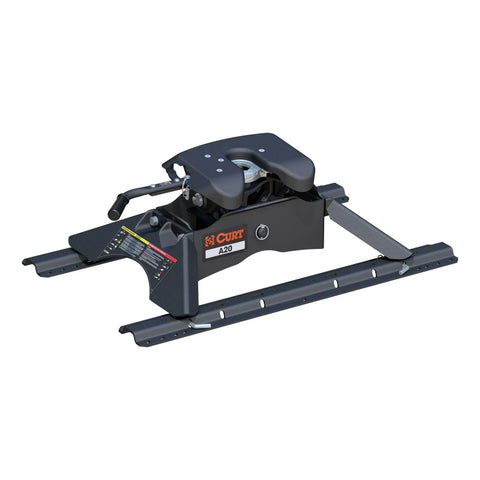 CURT 16141 A20 5th Wheel Hitch with Base Rails, 20,000 lbs