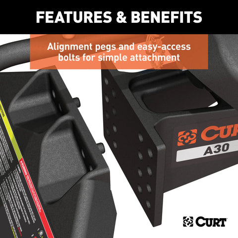 CURT 16191 A30 5th Wheel Hitch with Base Rails, 30,000 lbs