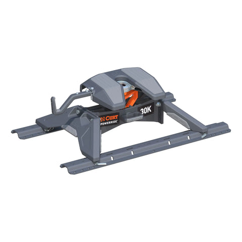 CURT 16321 PowerRide 30K 5th Wheel Hitch with Base Rails, 30,000 lbs