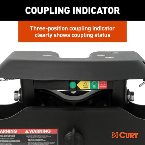 CURT 16531 A20 5th Wheel Slider Hitch for Short Bed Trucks, 20,000 lbs