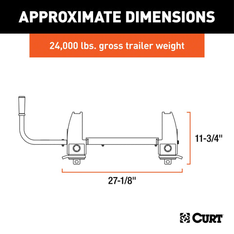 CURT 16570 R24 5th Wheel Roller for Short Bed Trucks, 24,000 lbs