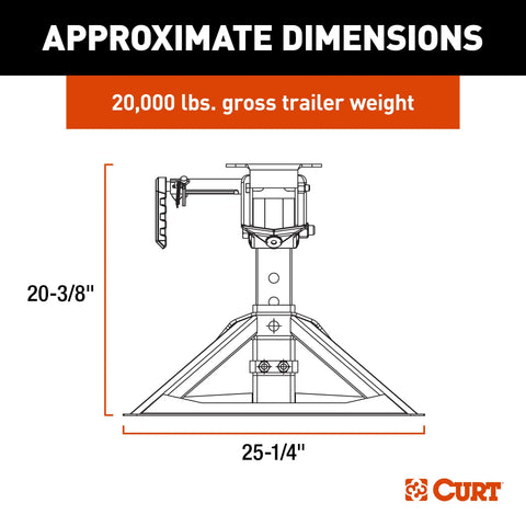 CURT 16602 CrossWing 20K Single-Point 5th Wheel Hitch for 2-5/16 Gooseneck