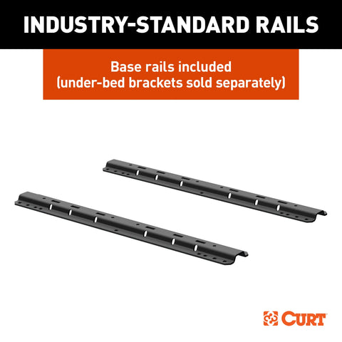 CURT 16611 E16 Sliding 5th Wheel Hitch with Rails, 16,000 lbs.