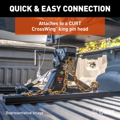 CURT 16612 - CrossWing 5th Wheel Safety Chain Assembly with Rail Anchors