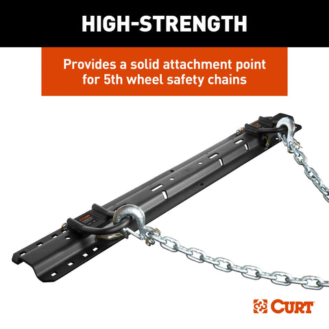 CURT 16612 - CrossWing 5th Wheel Safety Chain Assembly with Rail Anchors