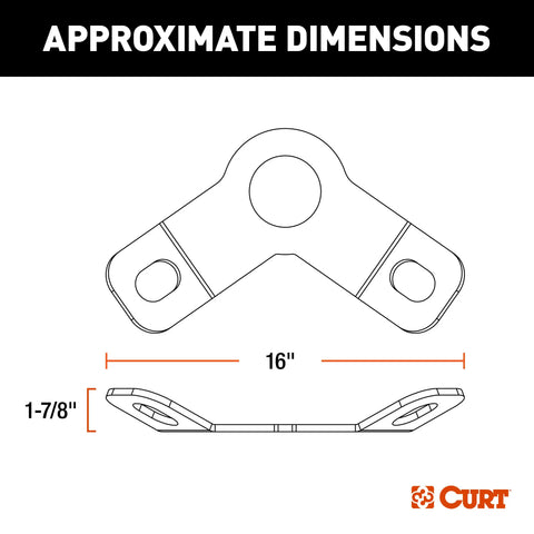 CURT 16615 - CrossWing 5th Wheel Safety Chain Anchor Plate for Gooseneck Ball