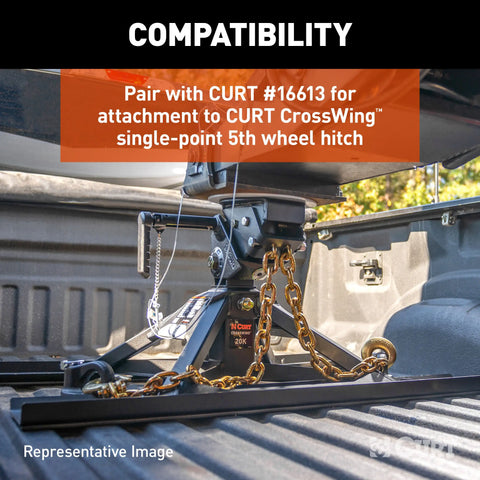 CURT 16615 - CrossWing 5th Wheel Safety Chain Anchor Plate for Gooseneck Ball