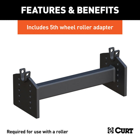 CURT 16616 E16 Sliding 5th Wheel Hitch with Rails, 16,000 lbs.