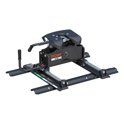 CURT 16621 A16 Sliding 5th Wheel Hitch with Rails, 16,000 lbs.