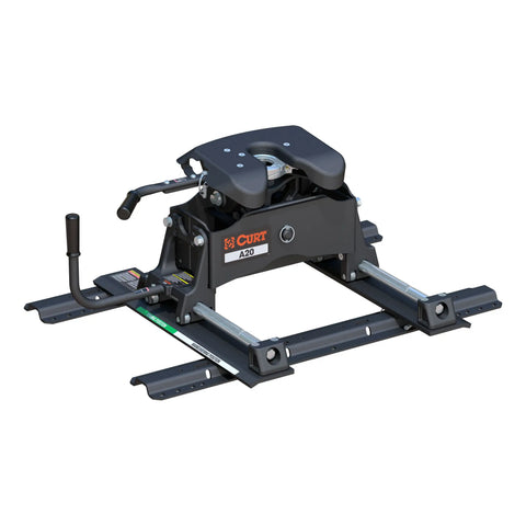 CURT 16641 A20 Sliding 5th Wheel Hitch with Rails, 20,000 lbs.