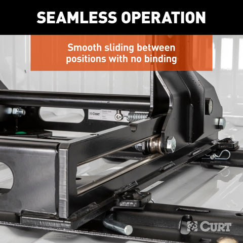 CURT 16651 A25 Sliding 5th Wheel Hitch with Rails, 25,000 lbs.