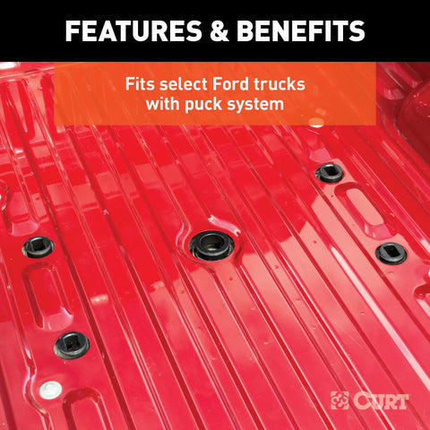 CURT 16676 A20 Sliding 5th Wheel Hitch, Select Ford F250, F350, F450, 6.75' Bed Puck System
