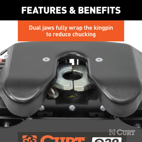 CURT 16677 Q20 Sliding 5th Wheel Hitch, Select Ford F250, F350, F450, 6.75' Bed Puck System