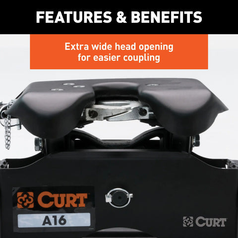CURT 16685 A16 Sliding 5th Wheel Hitch, 16K, Select Ram 2500, 3500, 6.5' Bed Puck System