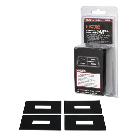 CURT 16901 5th Wheel Rail Sound Dampening Pads, 4-Pack