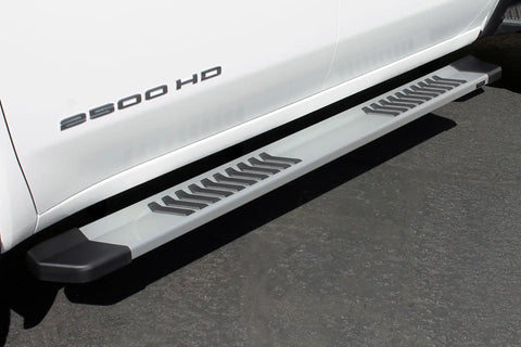 Raptor Series 1701-0052 - 6 In OEM Style Slide Track Running Boards Brushed Aluminum 19-24 Chevy Silverado/GMC Sierra 1500 20-24 Silverado/Sierra 2500/3500 HD Crew Cab