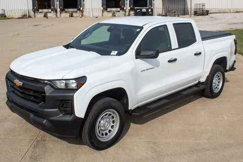 Raptor Series 1701-0342BT - 6 In OEM Style Slide Track Running Boards Black Textured Aluminum 15-24 Chevy Colorado/GMC Canyon Crew Cab