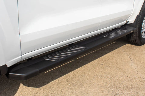 Raptor Series 1701-0342BT - 6 In OEM Style Slide Track Running Boards Black Textured Aluminum 15-24 Chevy Colorado/GMC Canyon Crew Cab
