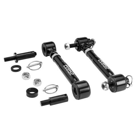 Raptor Series 170107-445600 RSO Suspension - Front Quick Disconnect Sway Bar End Links Black E-Coat Alloy Steel 2.5-6in Lift 07-18 Jeep Wrangler JK/JKU