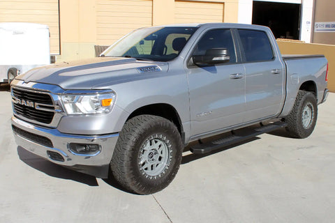 Raptor Series 1702-0602BT - 6 In OEM Style Slide Track Running Boards Black Textured Aluminum 19-24 Dodge Ram 1500 New Body Crew Cab