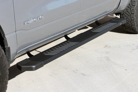 Raptor Series 1702-0602BT - 6 In OEM Style Slide Track Running Boards Black Textured Aluminum 19-24 Dodge Ram 1500 New Body Crew Cab