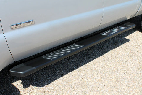 Raptor Series 1703-0344BT - 6 In OEM Style Slide Track Running Boards Black Textured Aluminum 99-16 Ford F-250/F-350 Super Duty Crew Cab