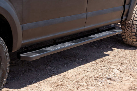 Raptor Series 1703-0366BT - 6 In OEM Style Slide Track Running Boards Black Textured Aluminum 15-23 Ford F-150 22-23 Lightning 17-23 F-250/F-350 Super Duty Crew Cab